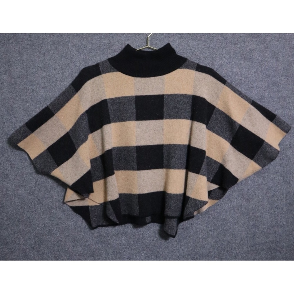 Note Di Anita Poncho Poncho Women One Size Multi Italian Wool Cashmere Cape EUC